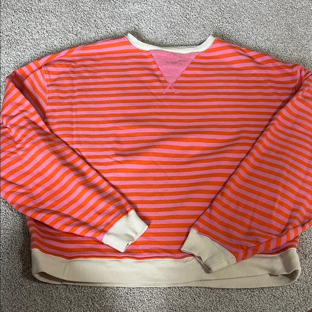 Free People Classic Striped Oversize Crewneck